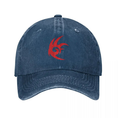 Hedgehog Shadow Baseball Caps Fashion Distressed Denim Cartoon