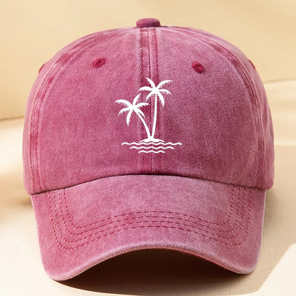 Vintage Palm Tree Print Design Baseball Cap Men Women