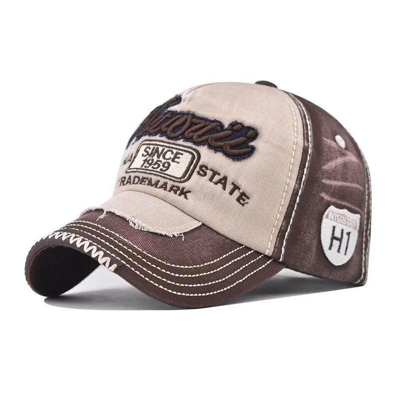 Unisex Washed Cotton Cap 1959 Letter Embroidery Vintage Baseball Cap Men Women