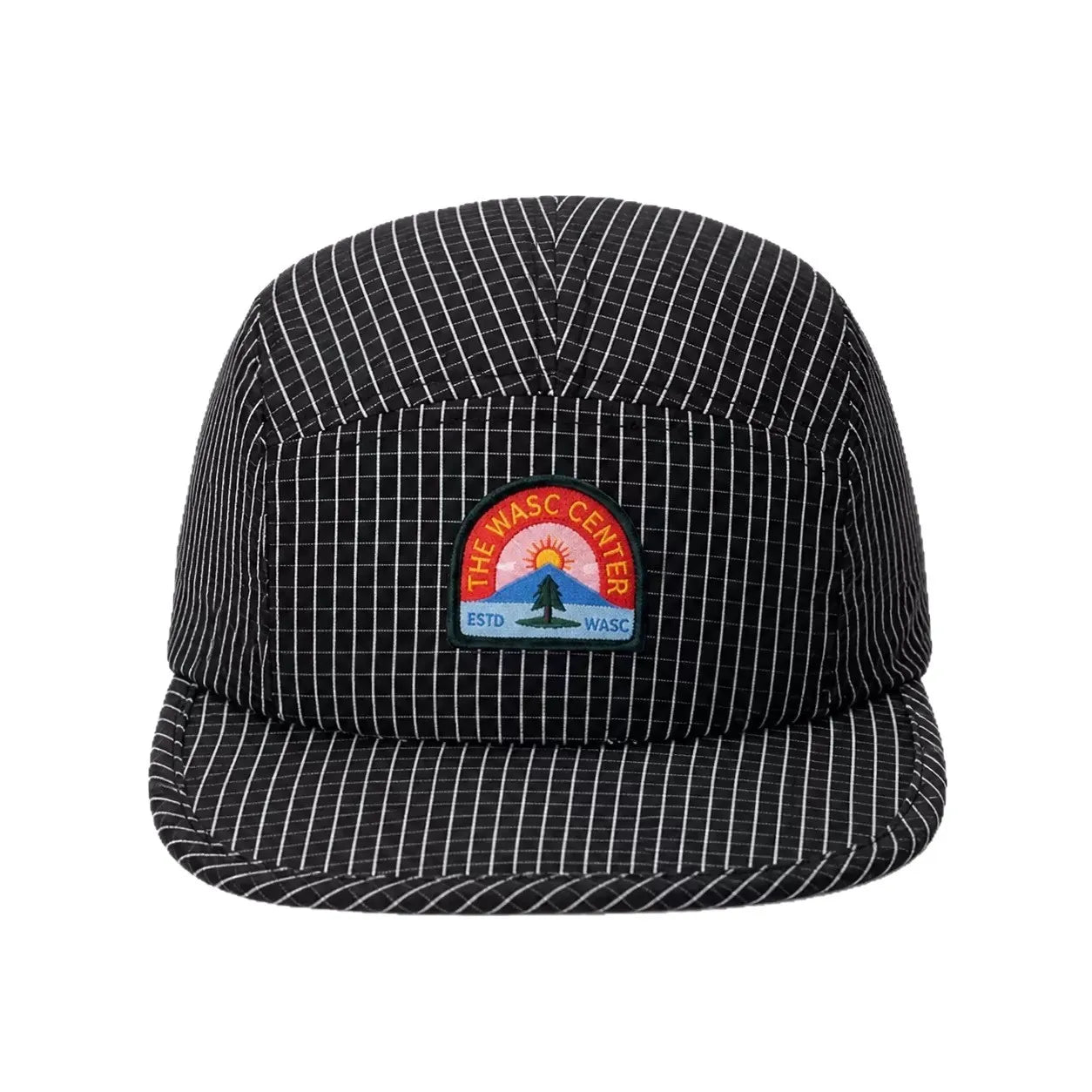 Retro Striped 5-Panel Baseball Cap for Women Men Summer