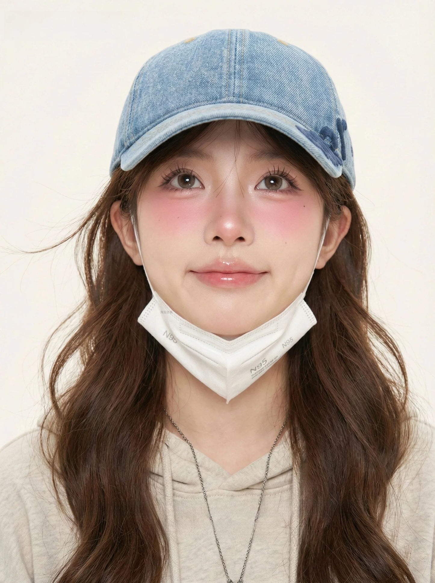 Washed Denim Baseball Cap Women's Vintage Lab Hat
