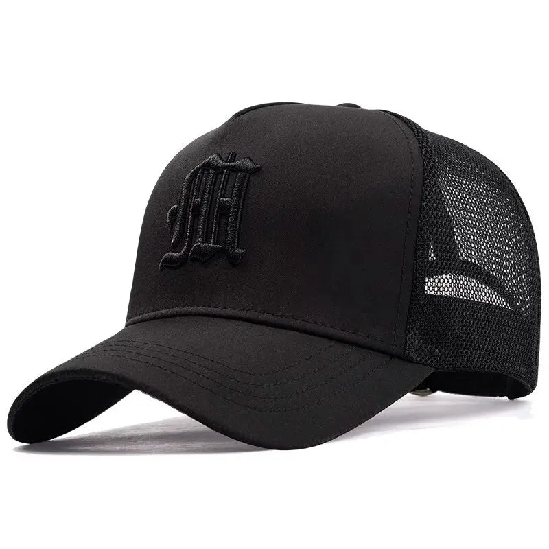 Hat Men's Summer Thin High Top Baseball Cap Tide Big Head Fence Mesh Breathable Cap