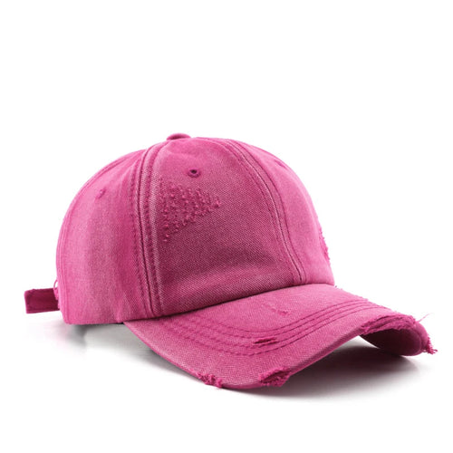 Custom Logo Washed Ripped Denim Baseball Cap