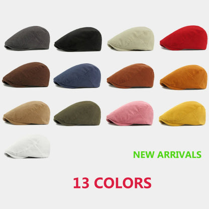 Artist Painter Beret Hats Male Female Flat Cap Adjustable Corduroy Beret Caps