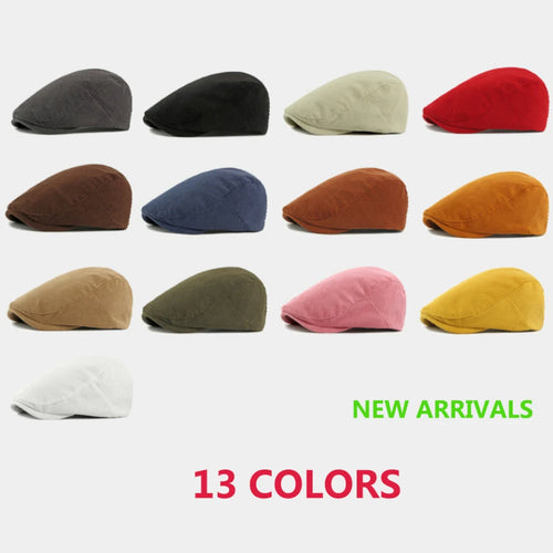 Artist Painter Beret Hats Male Female Flat Cap Adjustable Corduroy Beret Caps