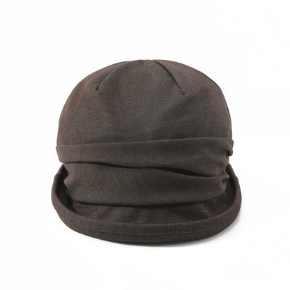 2026 New Cotton Linen Pleated Beret Hat For Women Niche Designer Retro Bucket Hat