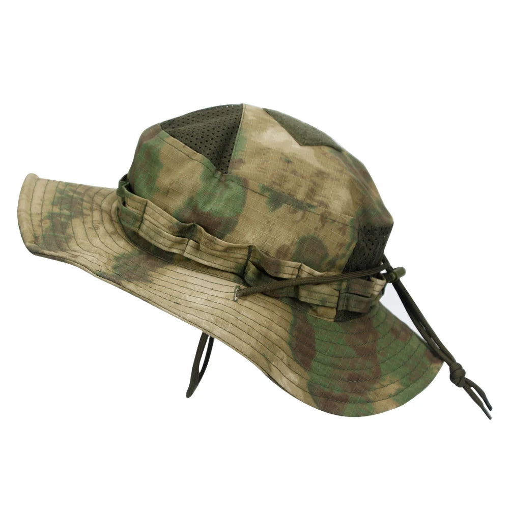 Camo Boonie Hat Sunscreen Breathable Bucket Hat Men's Outdoor