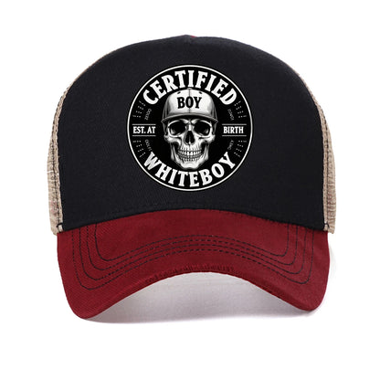 Certified Bold Skull Whiteboy Printed Baseball Cap Men Women Summer