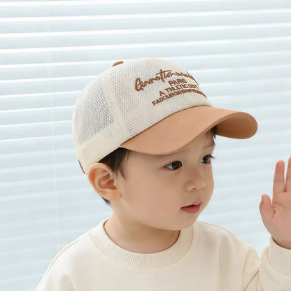 Summer Baby Mesh Hat Letter Embroidered Baseball Cap For Kids Boy Girls Outdoor Breathable Thin Sun