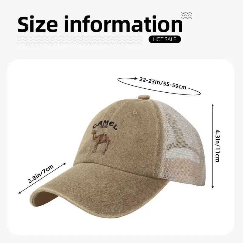 Camel Mirage Graphic Print Mesh Baseball Cap