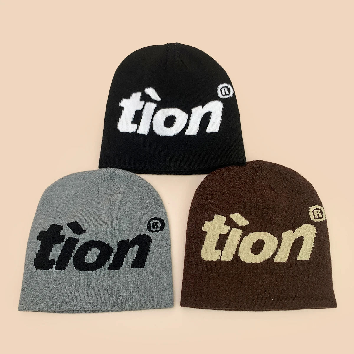 Niche Simple Jacquard Tion Letters Knitted Hats