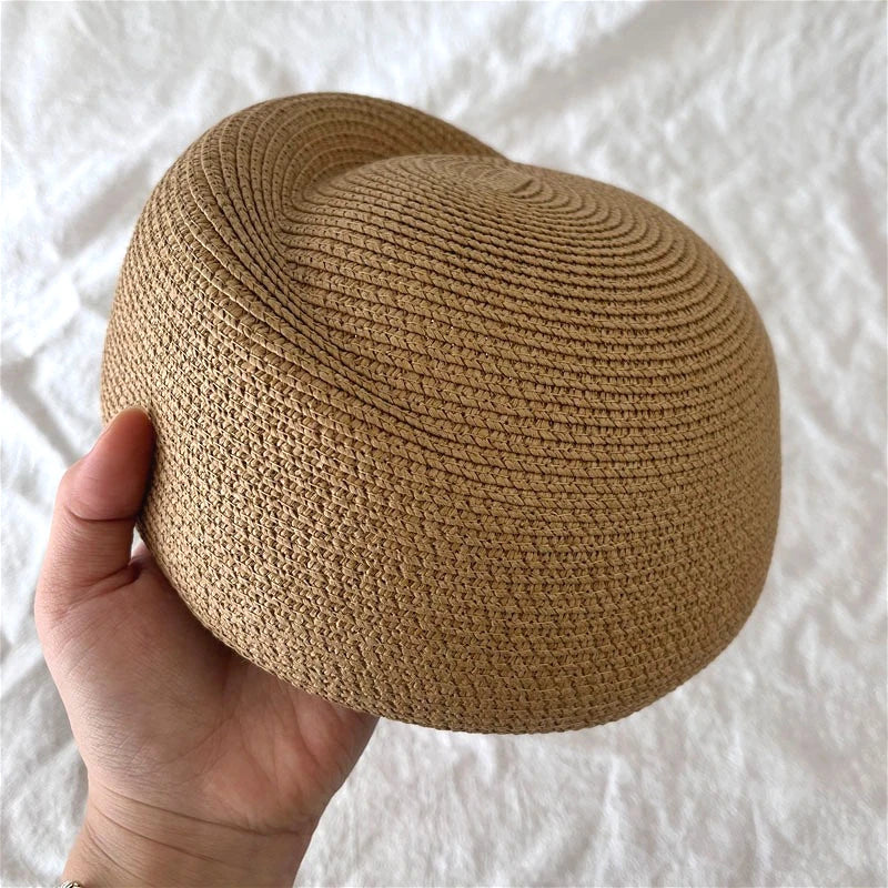 2026 Fashion Straw Beret Hat Summer Fedora Sun Cap