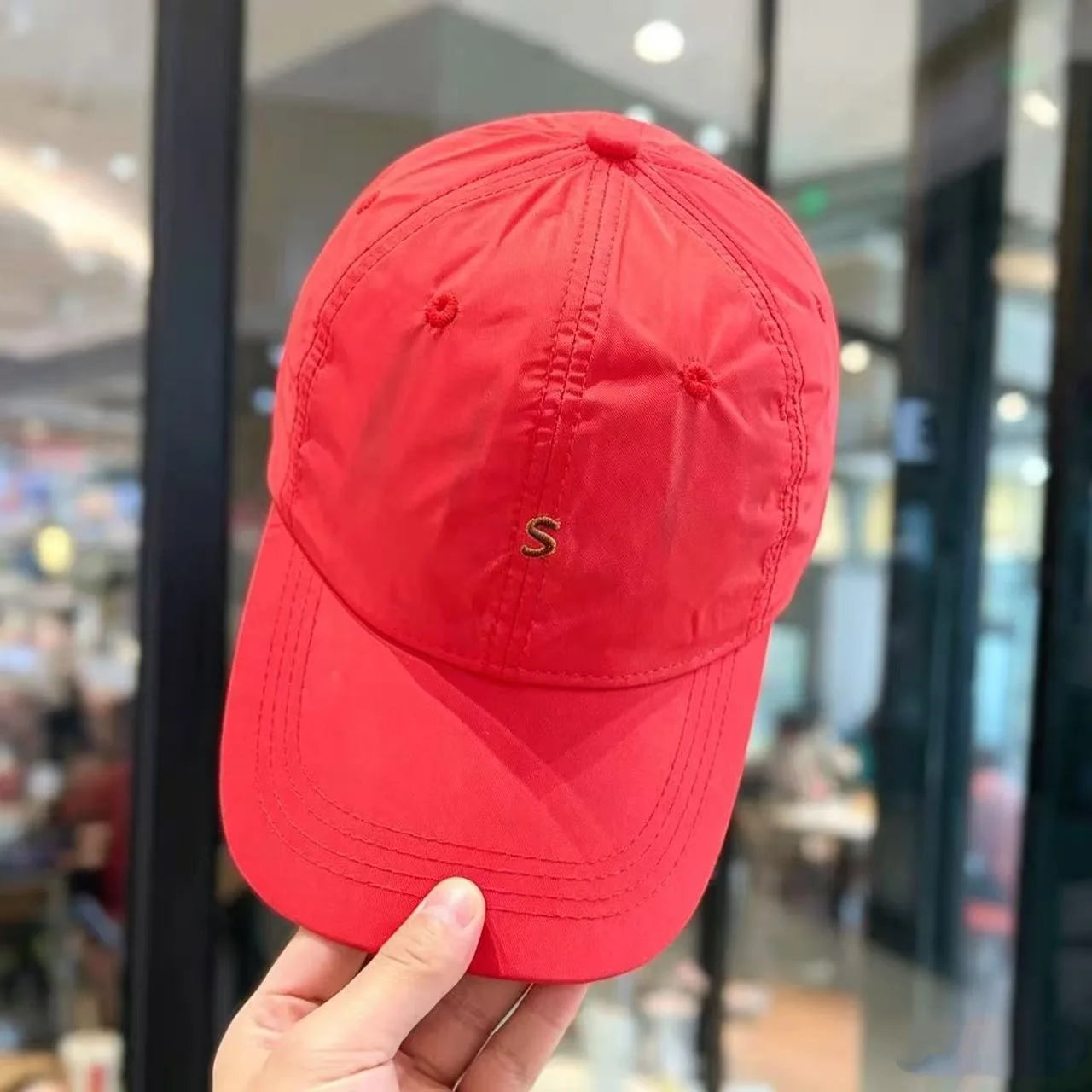Korean Style Simple S Letter Embroidery Baseball Cap