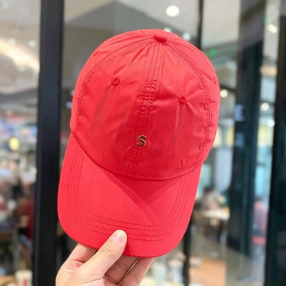 Korean Style Simple S Letter Embroidery Baseball Cap