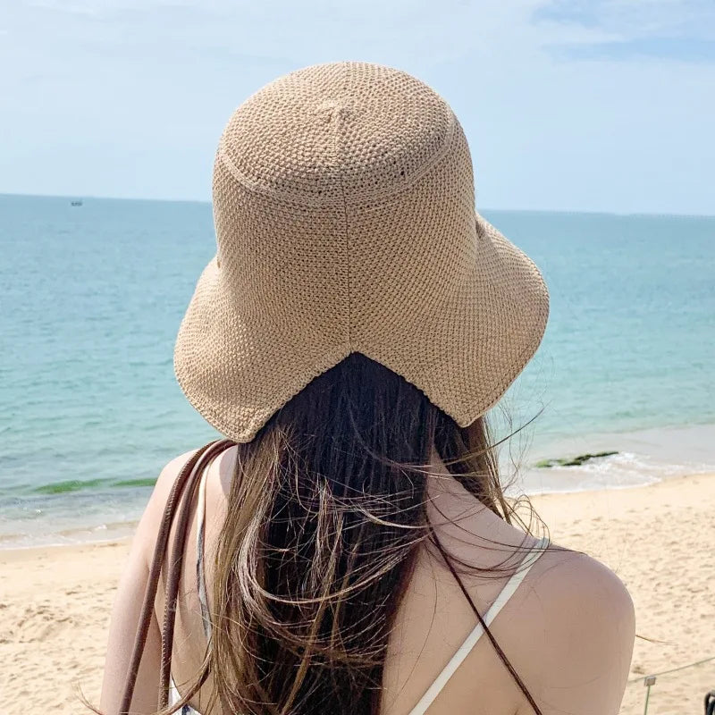 Women Summer Breathable Straw Hat Large Brim Adjustable