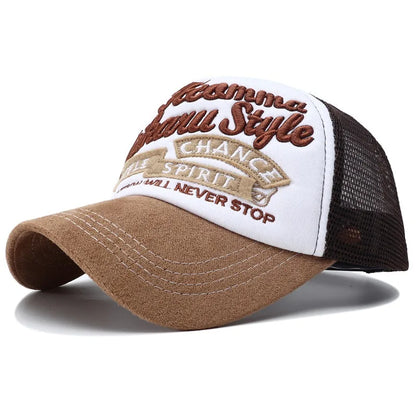 Summer Y2k Letter Embroidery Mesh Baseball Cap for Men Women