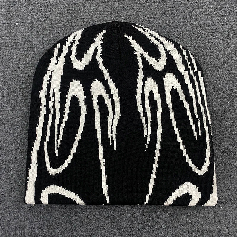 Casual Hip-Hop Street Style Striped Jacquard Pullover Hat
