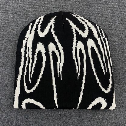 Casual Hip-Hop Street Style Striped Jacquard Pullover Hat