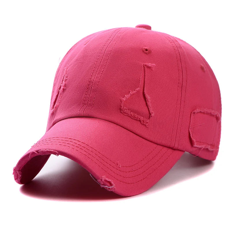 Trendy Streetwear Hip Hop Worn Hole Face Cap For Women Men
