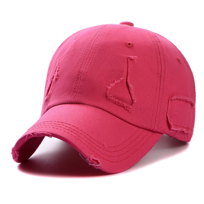 Trendy Streetwear Hip Hop Worn Hole Face Cap For Women Men