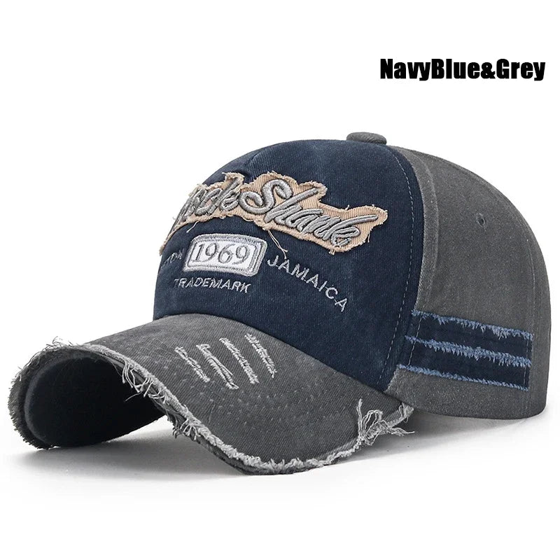 Scratched Brushed Patch Letter Embroidery Distressed Hats