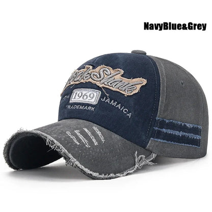 Scratched Brushed Patch Letter Embroidery Distressed Hats