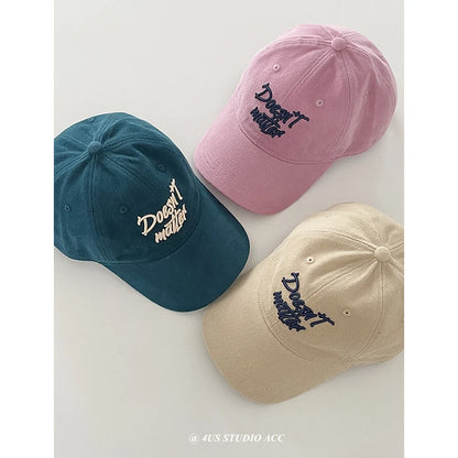 Hat Women's Autumn Washed Cotton Peaked Cap Men