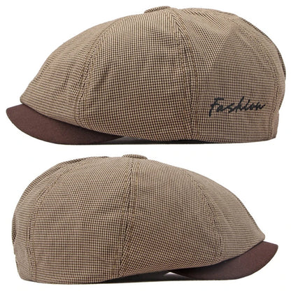 Casual Newsboy Caps Men Cotton Flat Cap Octagonal Hats