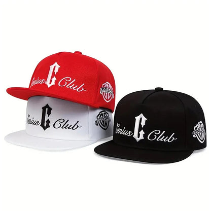 Flat Edge Hat Genius Club Embroidered Hip Hop Hat