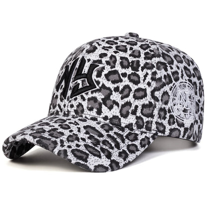 Unisex NY Embroidery Leopard Print Baseball Caps