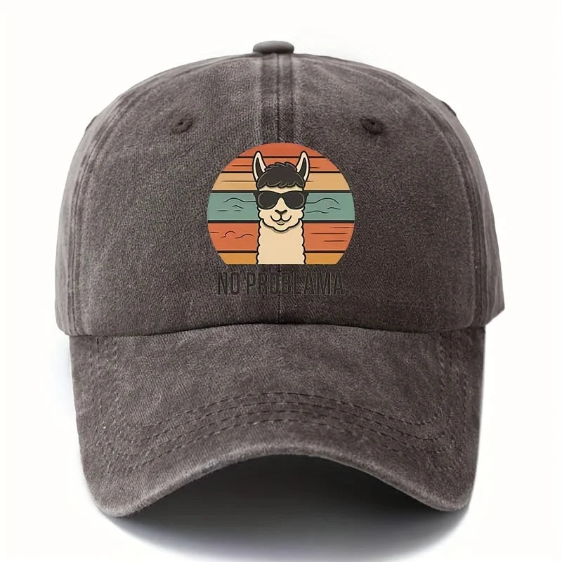 Male and Female Cartoon Alpaca Baseball Cap