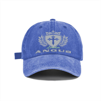 Vintage Washed Baseball Cap Unisex Distressed Snapback Hat Grey Cross Shield Embroidered Adjustable Dad Hat Streetwear