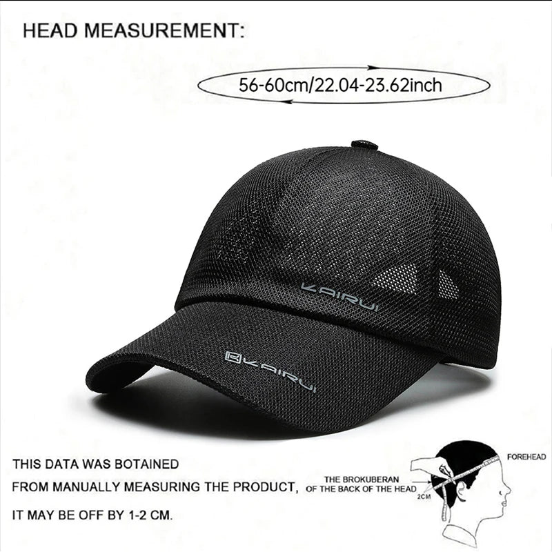 KAIRUI Breathable Full Mesh Hat Men Trendy Baseball Hat Hip Hop Outdoor Leisure Sports Sunshade Hat