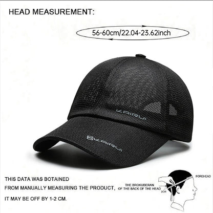 KAIRUI Breathable Full Mesh Hat Men Trendy Baseball Hat Hip Hop Outdoor Leisure Sports Sunshade Hat