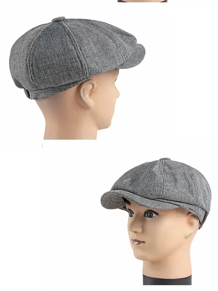Adjustable Flat Cap Beret Irish Hats Newsboy Cap For Male Cabbie Hunting Cap