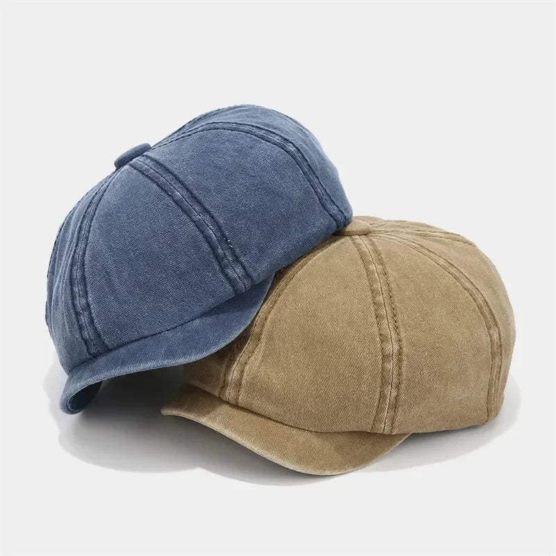 Four Seasons Cotton Solid Newsboy Caps Octagonal Cap