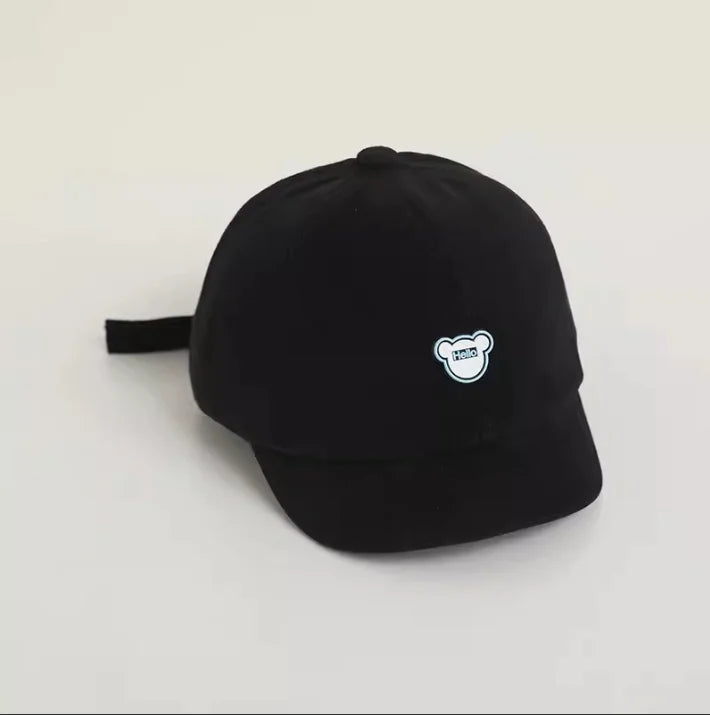 Korean Kids Bear Baseball Hat Solid Color Duck Tongue Cap