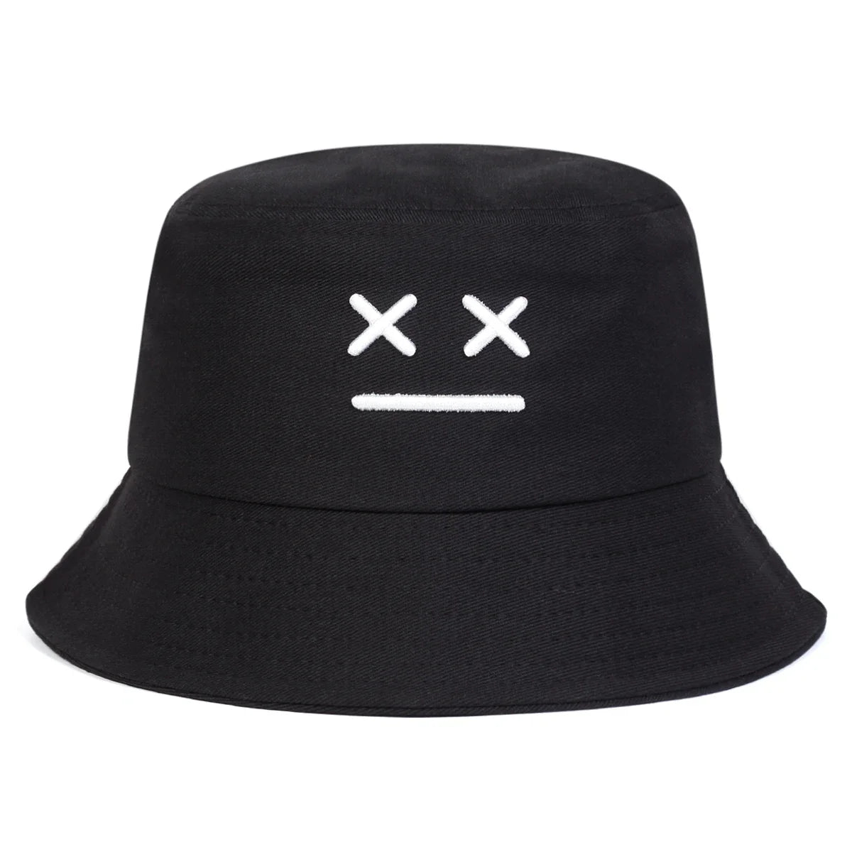 Unisex XX Smiling Face Embroidery Personality Bucket Hats