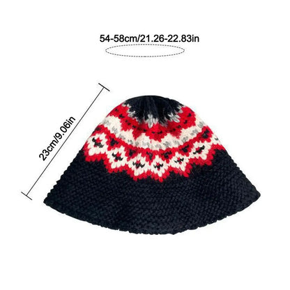 Fashion Jacquard Women Beanie Cap Warm Thermal Fisherman Hat Knitted Hat Women