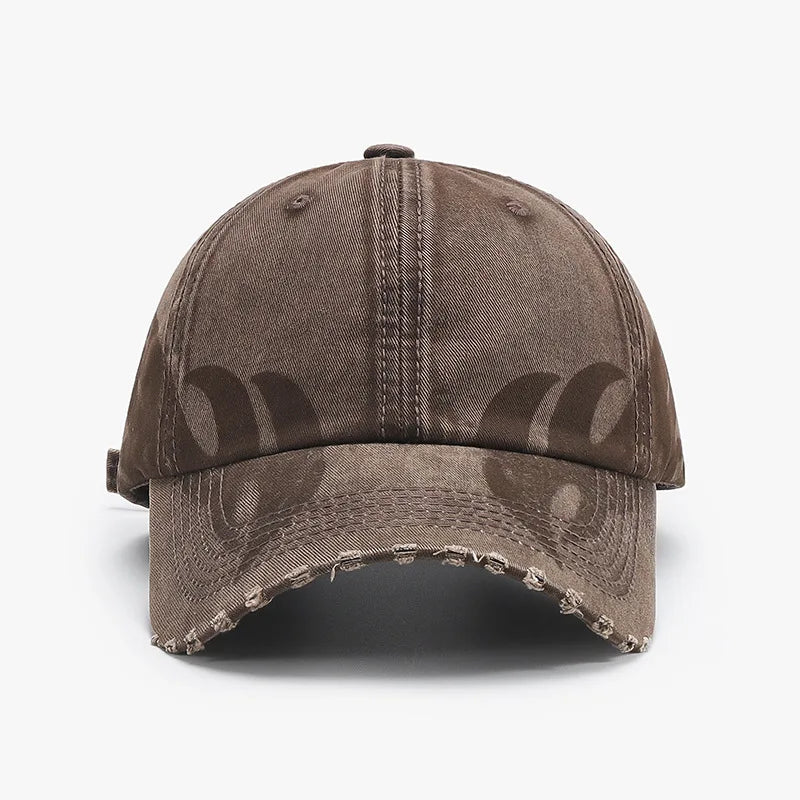 Unique Versatile Fashion Japanese Retro Washed Mixed-Color Ripped Baseball Cap