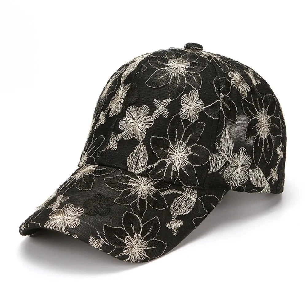 Fashion Breathable Floral Lace Baseball Cap Hollow Adjustable