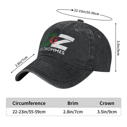 DZ Algeria Supporter Algerian Djazair Baseball Cap Vintage Distressed Denim
