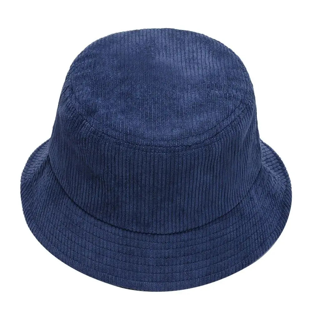 Outdoor Corduroy Bucket Hat Warm Plush Panama Hat Soft Winter Fisherman Cap Men Women