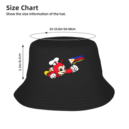 Jollibee Flag Sticker  Bucket Hats Panama Hat Children Bob Hats Autumn For Summer