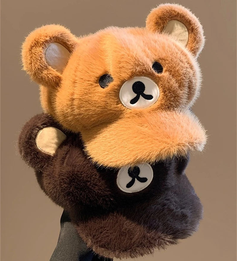 Bear Beret Hat Gorra Cute Fashion Winter Octagonal Hat For Women
