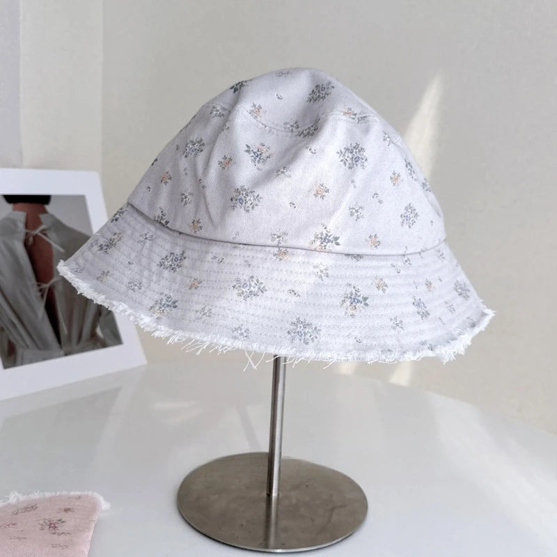Korean Sweet Floral Flat-Top Baseball Caps For Women Spring Summer