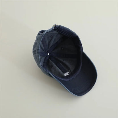 New Baby Embroidery Bear Denim Baseball Hats