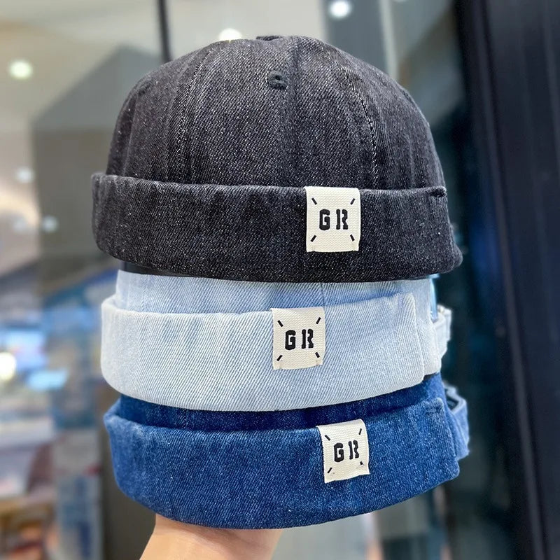 Japanese Washed Denim Melon Skin Hat