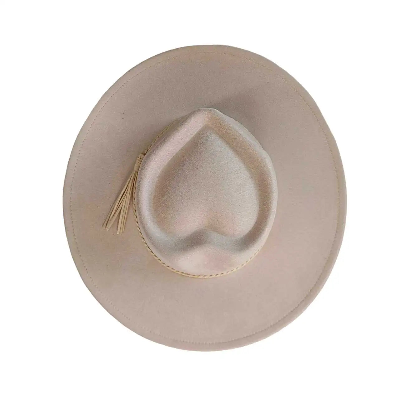 Vegan Suede Hat Teardrop Shape 9.5cm Wide Brim Fedora Hat Men's And Women's