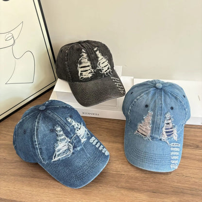 Denim Baseball Cap For Women And Men